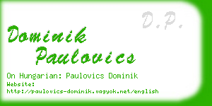 dominik paulovics business card